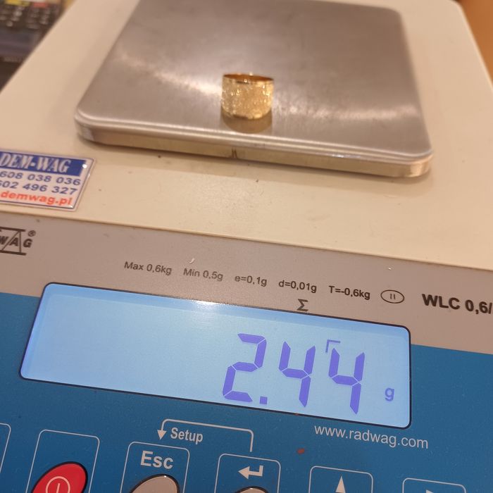 Złoty pierścionek szeroki ldiamentowany prosto z Włoch