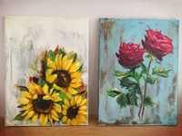Obraz akrylowy słoneczniki, 30x40cm, kwiaty, wiosenny