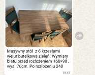 Stół z krzesłami mało używany