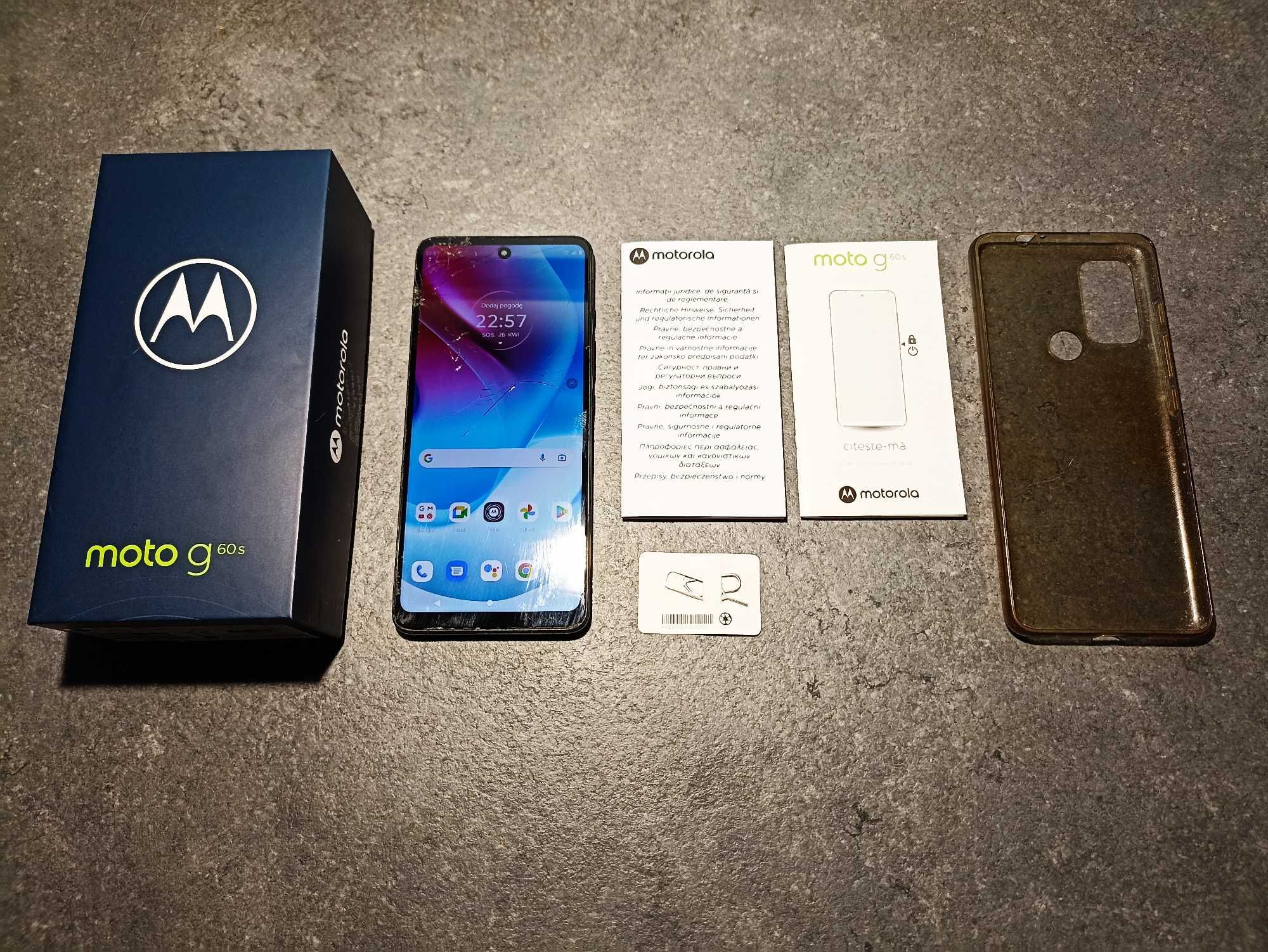 Smartfon - telefon komórkowy - MOTOROLA G60s - uszkodzony wyświetlacz