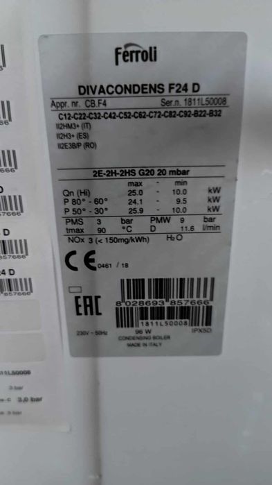 Piec gazowy dwufunkcyjny Ferroli