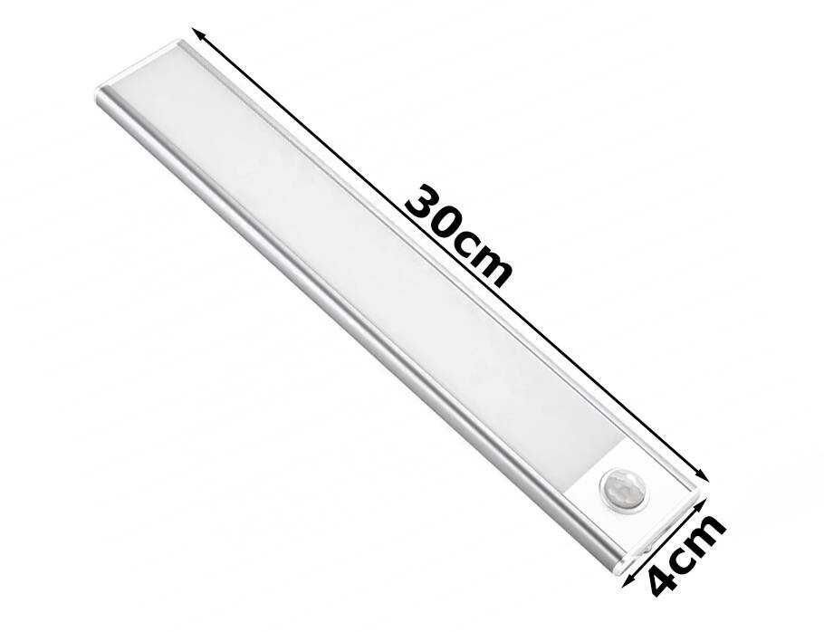 Lampka LISTWA Podszafkowa LED USB-C 30cm KUCHNIA SCHODY Czujnik RUCHU