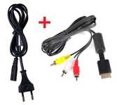 Kabel AV 3x chinch do konsoli PS3 PS2 + Kabel zasilający 1,5m ósemka