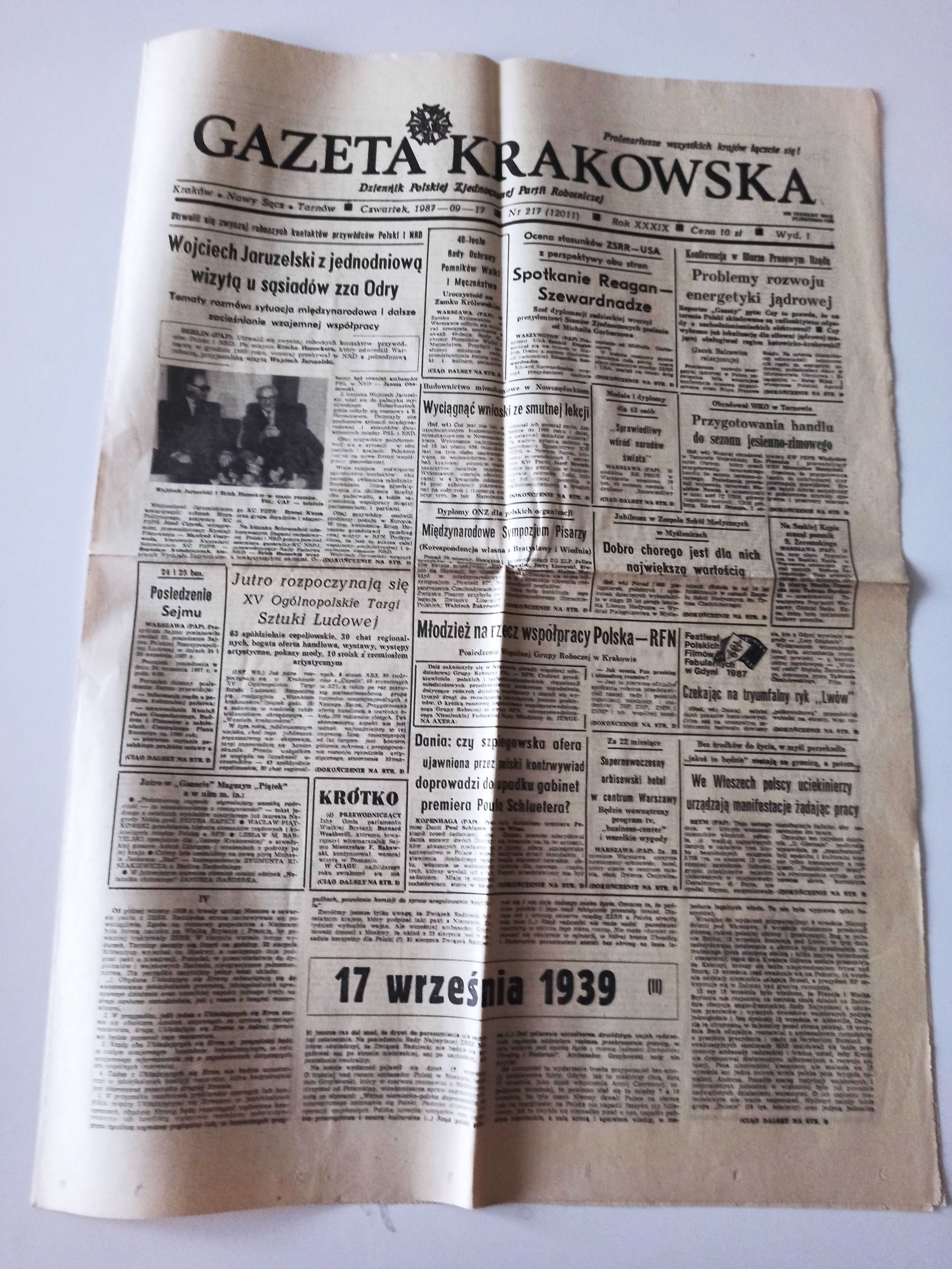 Gazeta Krakowska archiwalne numery 5 sztuk 1983/1987/1994