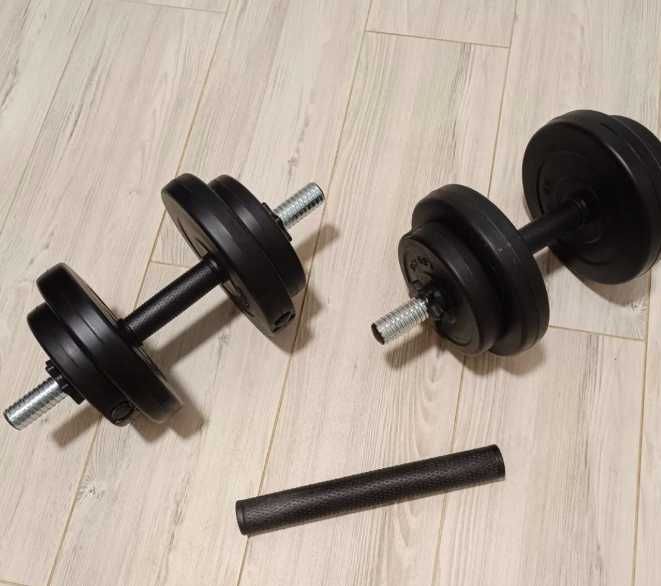 Гантелі 2 шт по 21 кг розбірні + з'єднувач штанга перехідник набірні 2