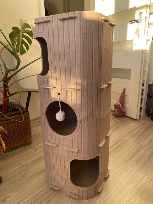 Domek dla kota drapak 3 piętra legowisko filcowe