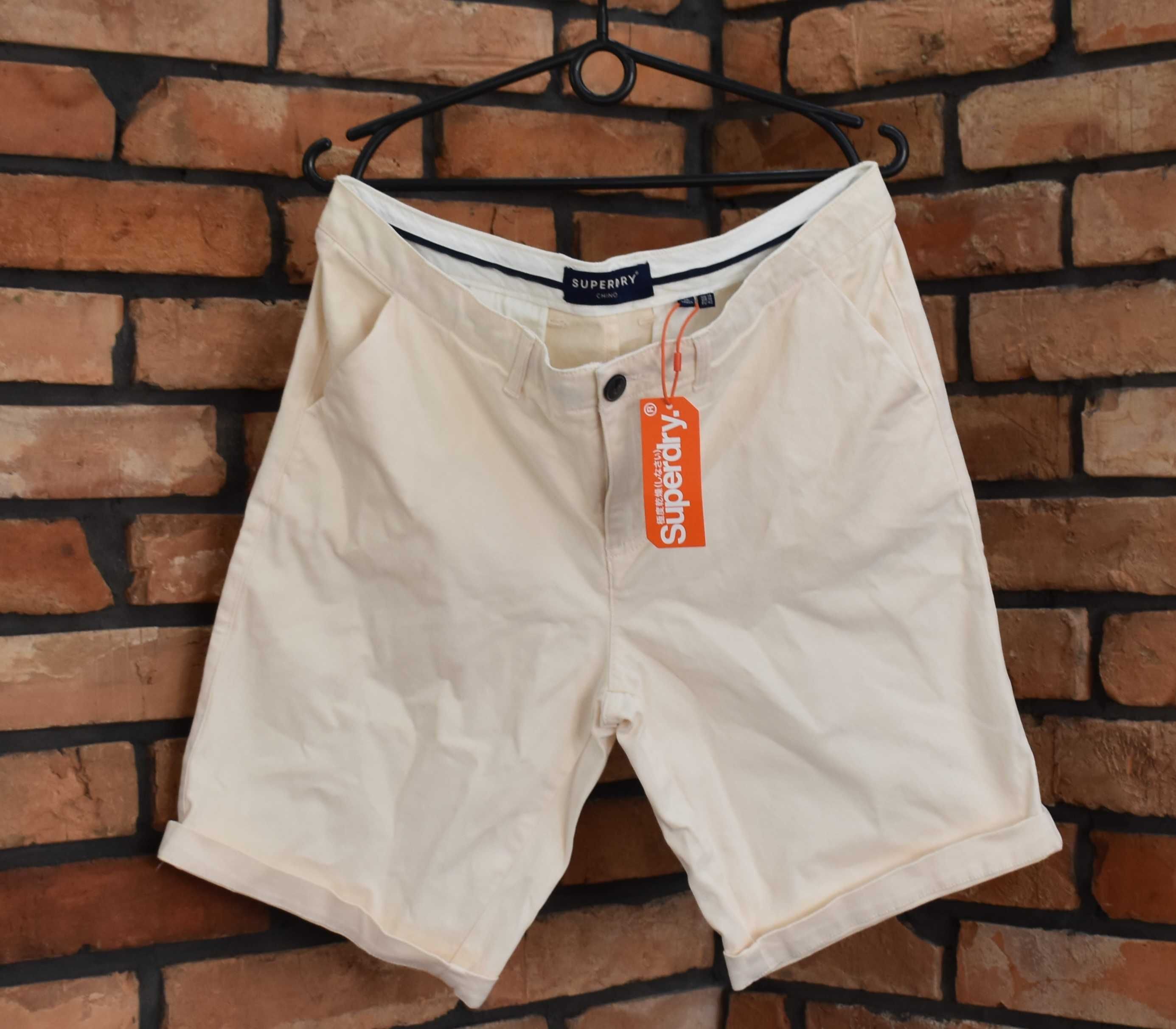 Superdry  spodenki szorty wysoki stan damskie stretch nowe 42 12 L