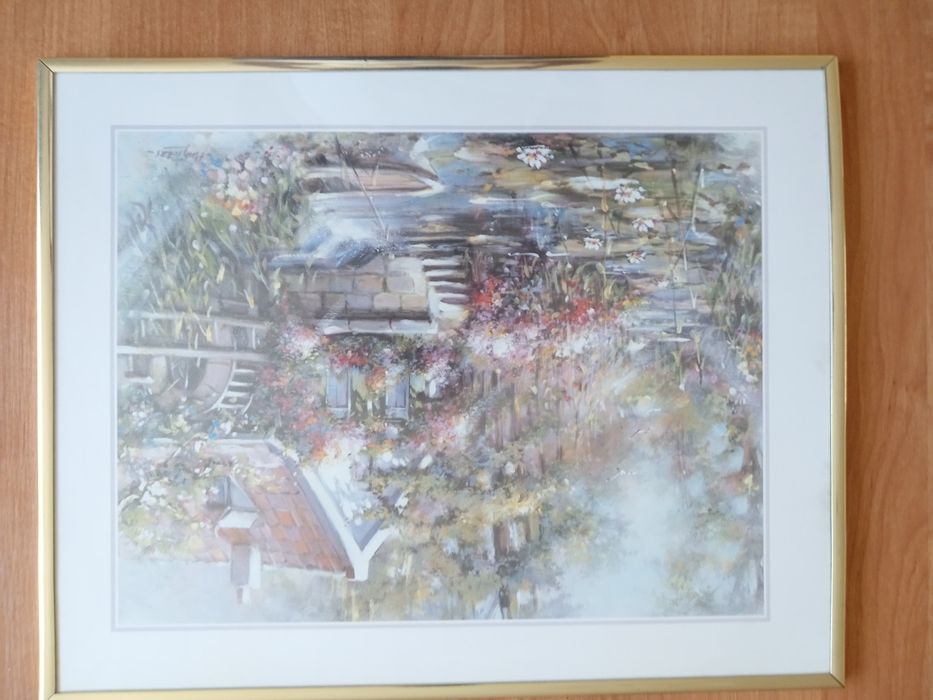 Ramka ze szkłem 41x51 cm, kolor złoty
