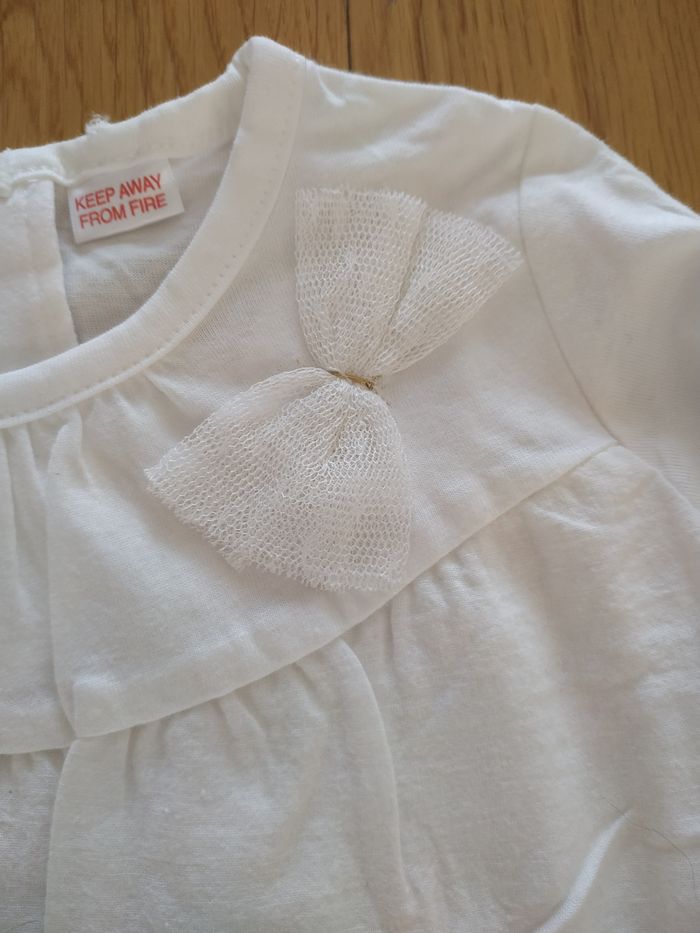 74 NOWA bluka bluzeczka koszulka Zara biała koronka kokarda