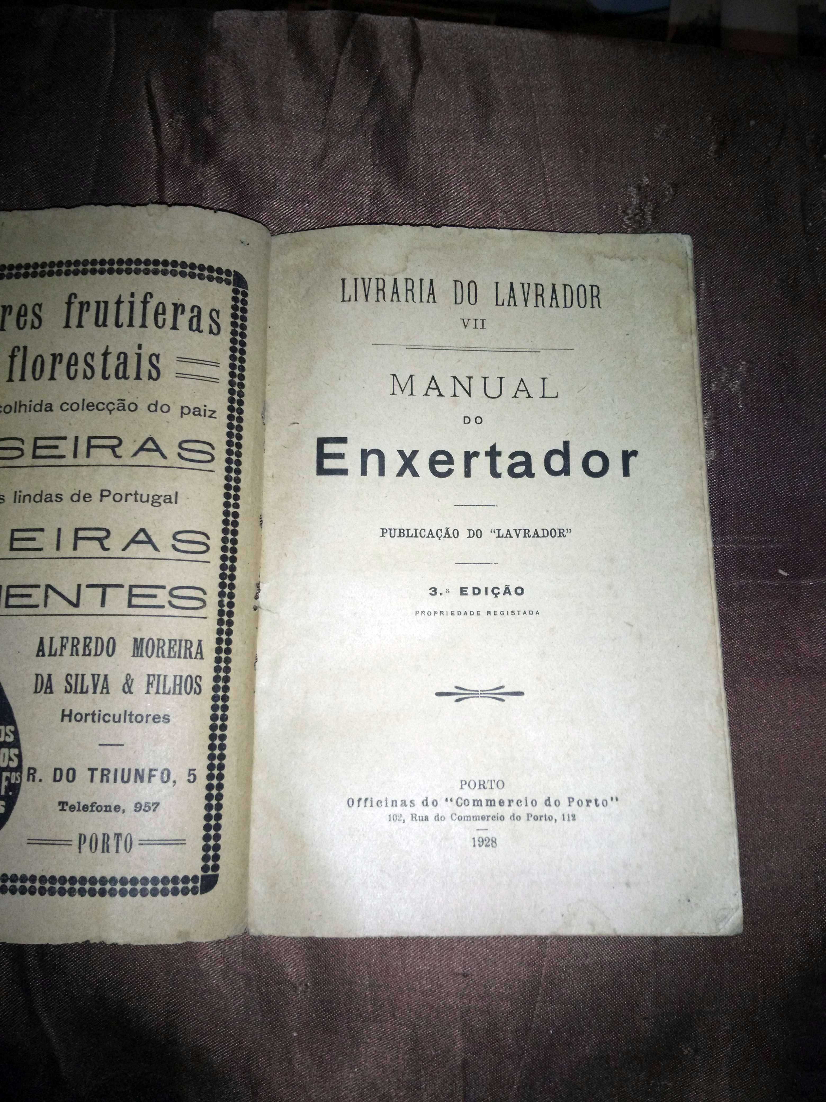 "Manual do Enxertador" - Livraria do Lavrador - ano de 1928