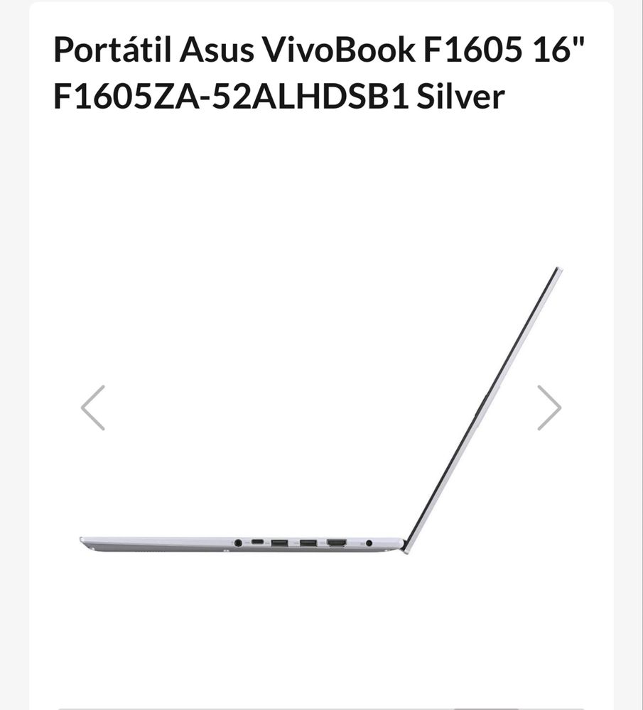 Portatil ASUS VIVOBOOK16 com FATURA