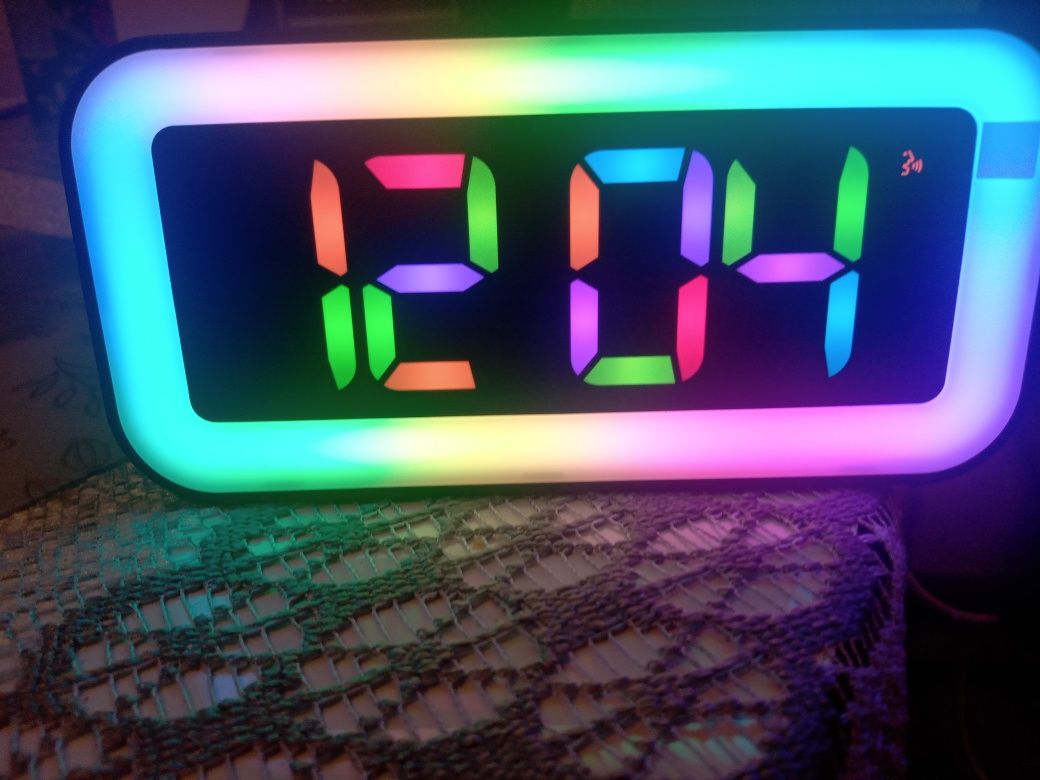 MOSUO Cyfrowy budzik RGB, zegar