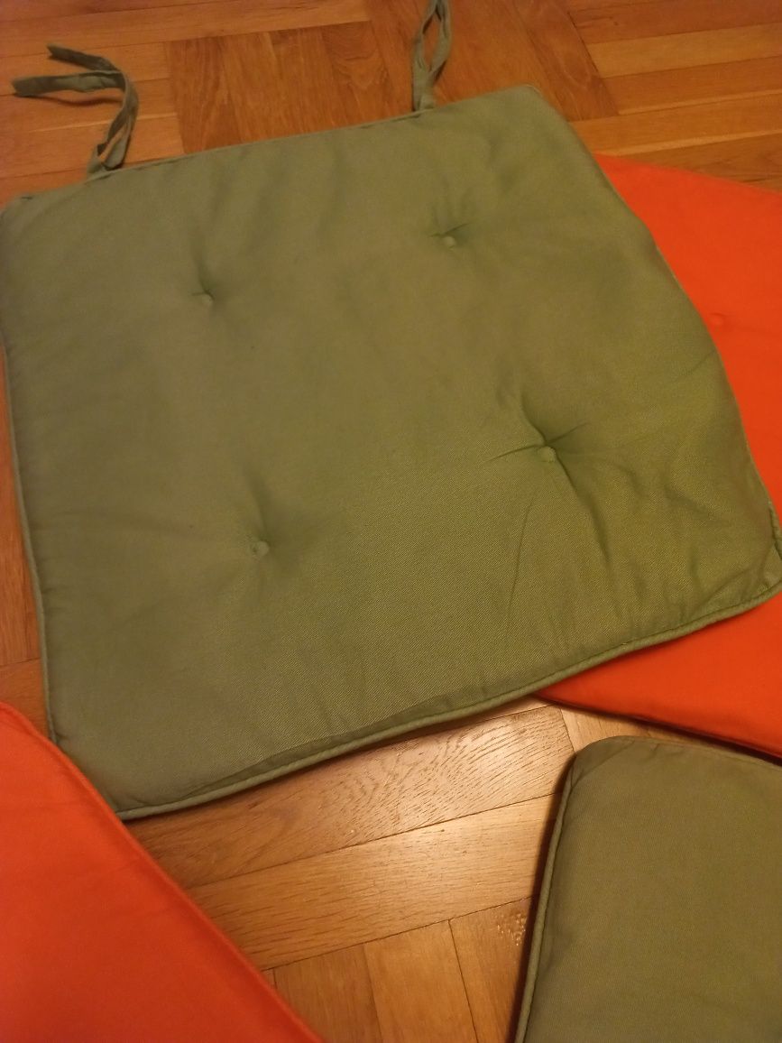 Podkładki na krzesła zielony i pomarańcz 4szt