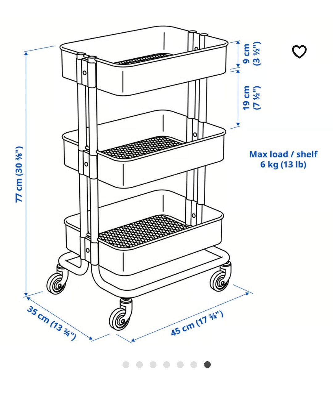 Ikea RÅSKOG wózek kuchenny na kółkach szaroniebieski
Wózek, szaroniebi