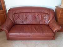 Sofa skórzana brązowa 3 osobowa z funkcją spania.
