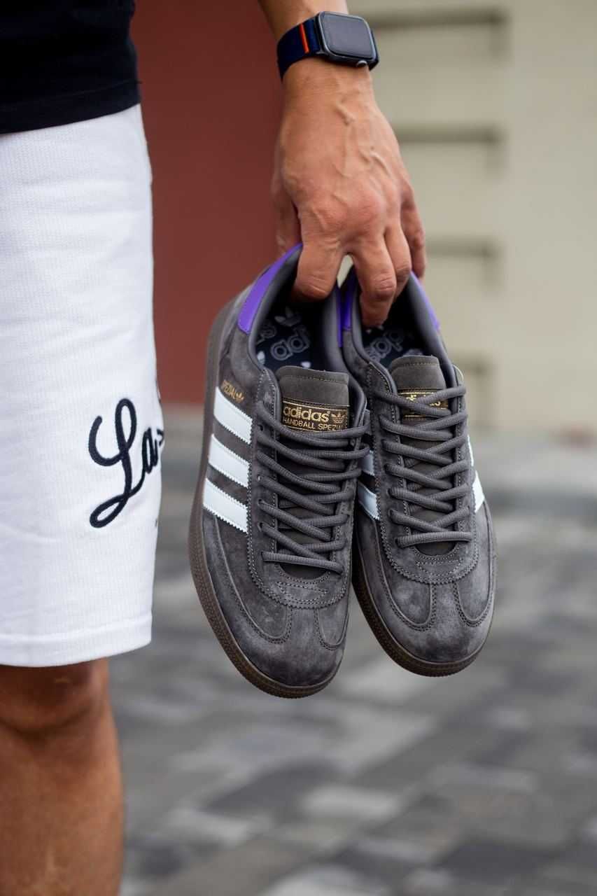 Мужские кроссовки Adidas Handball Spezial Grey/White/Violet. 41-45