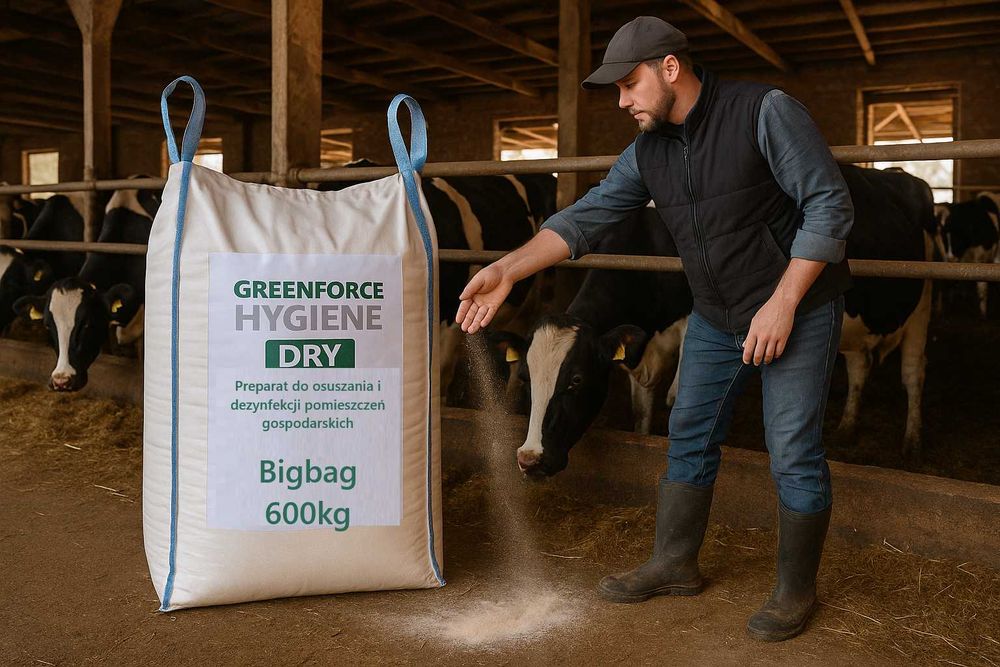 GreenForce Hygiene - bigbag 600kg Preparat do osuszania słomy w oborze