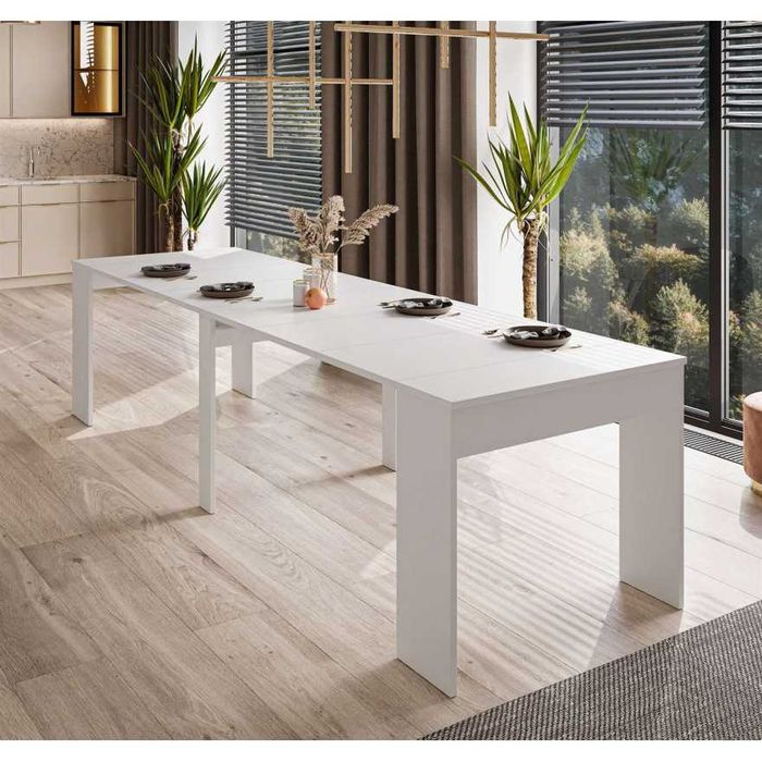 Stół rozkładany konsola biały 50 - 302 cm