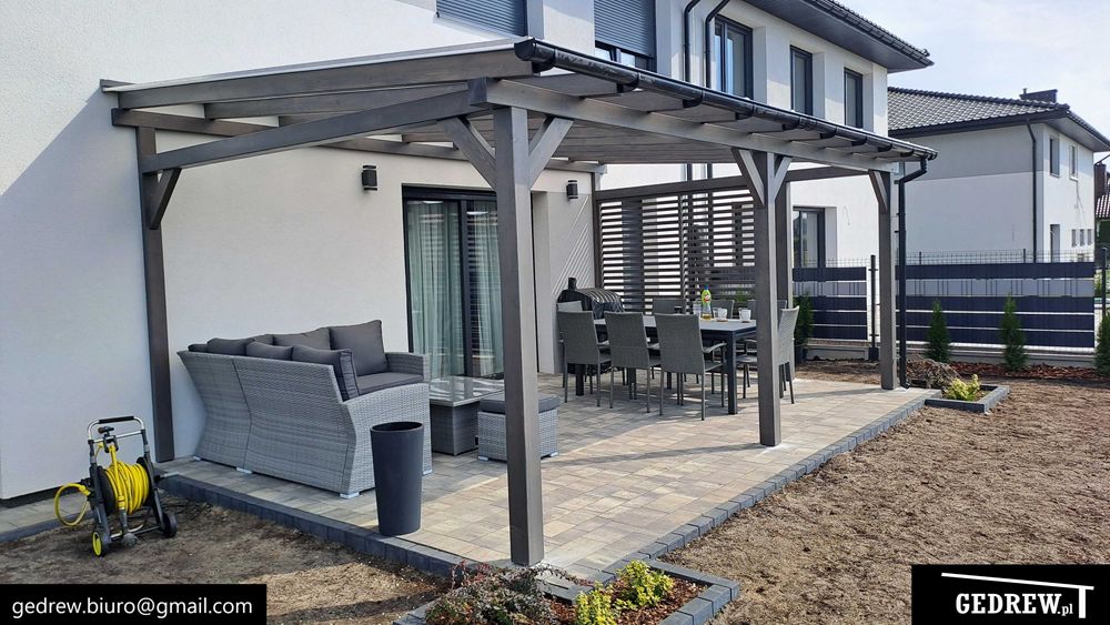 zadaszenie tarasu tarasowe zadaszenie nad tarasem patio pergola 6,3x4m