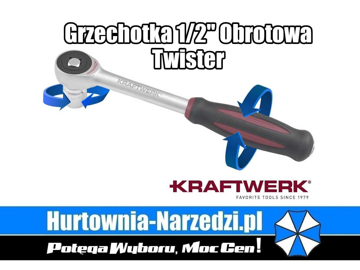 Grzechotka 1/2″ obrotowa Twister 60T Kraftwerk