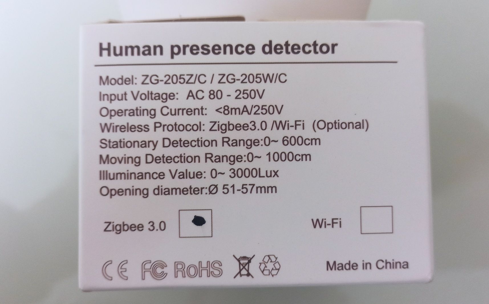 Датчик присутності Tuya, Smart Life, ZG-205Z/C, 24GHZ