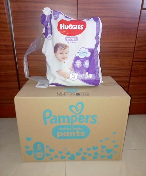 Pampers Pants 152 szt + 22szt Huggies Dada pantsy pieluchomajtki