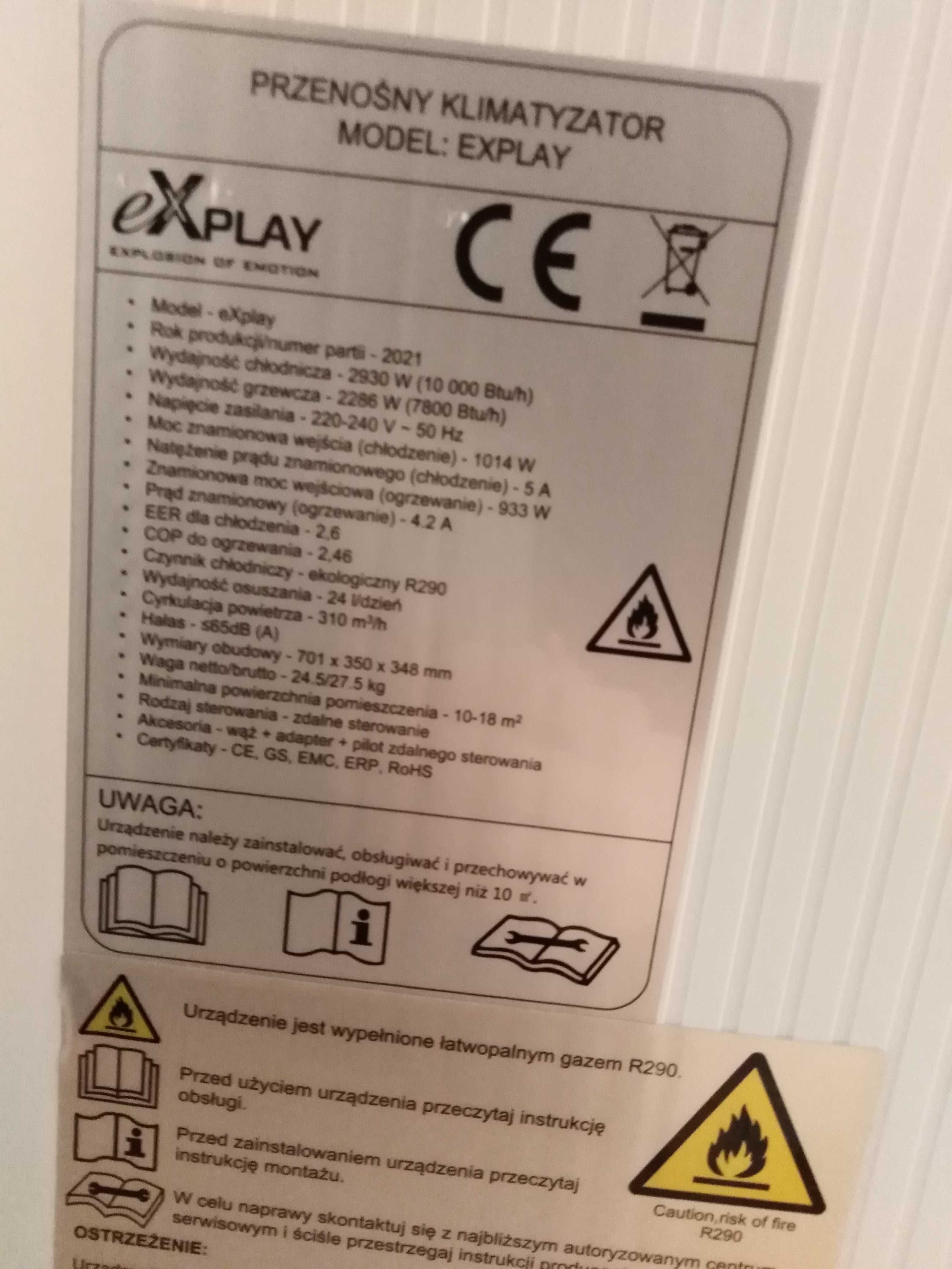 Klimatyzator, osuszacz, wentylator przenośny.