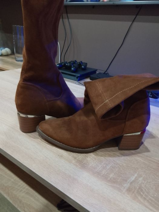 Buty kozaki 38 brąz