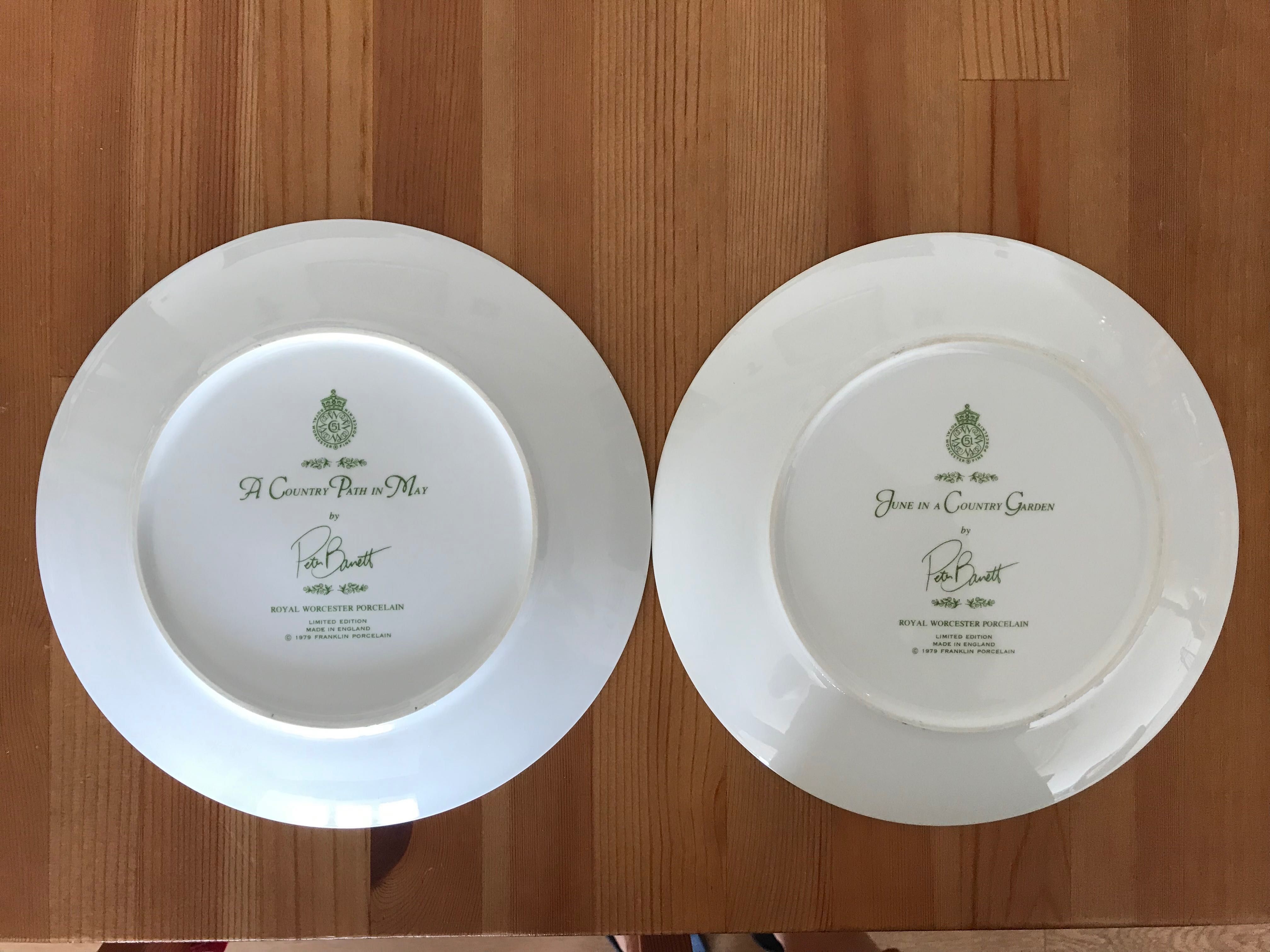 2 piękne talerze Royal Worcester Peter Barret May June