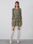 Vestido com folhos Zara - Tamanho XS