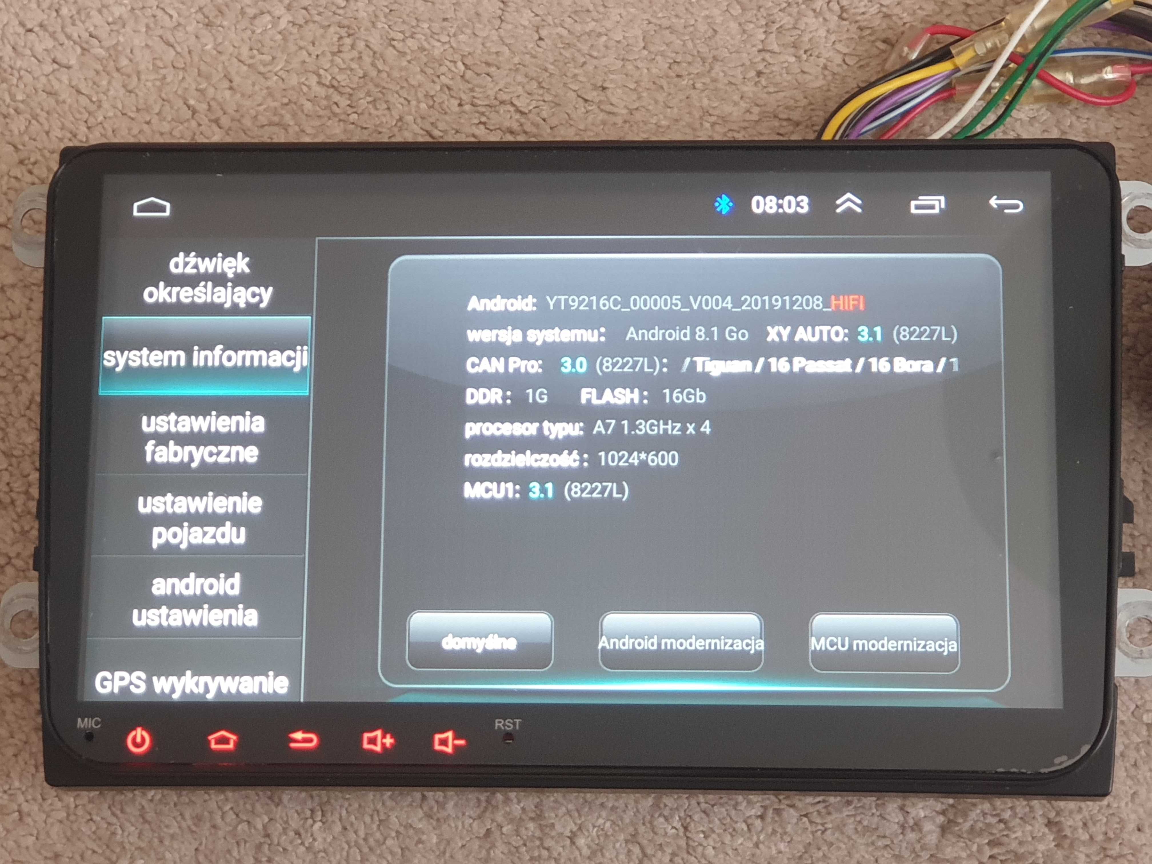 Radio VW 9" Android Bluetooth