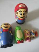 Деревянная игрушка-матрёшка 5 в 1 Super Mario  высота 10,5 см