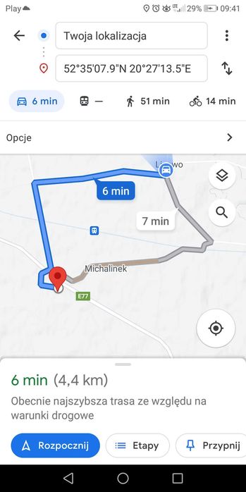 BEZPOŚREDNIO. Działka 7300m2, mazowieckie, 6 min od E77.