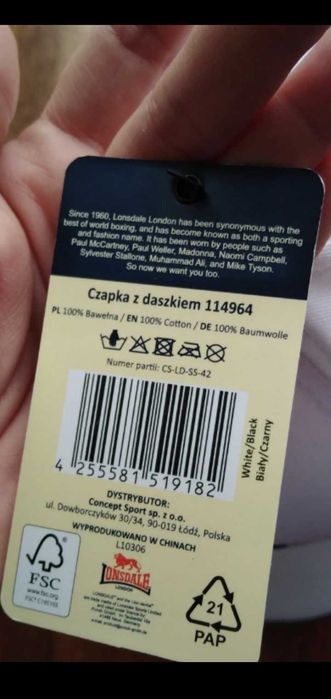 Czapka z daszkiem Lonsdale