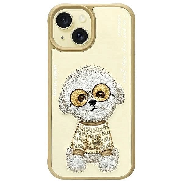 Etui Nimmy Glasses Cool na iPhone 15 - beżowe