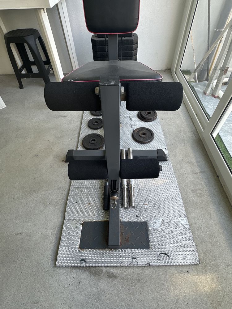 Máquina Musculação FITFIU usada c/Hálteres alteráveis de até 8Kg cada