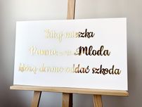Tablica powitalna dekoracje domu ślubne Tutaj mieszka Panna Młoda wese