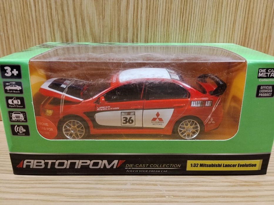Модель mitsubishi lancer x evolution 1:32 Автопром металл свет звук ин