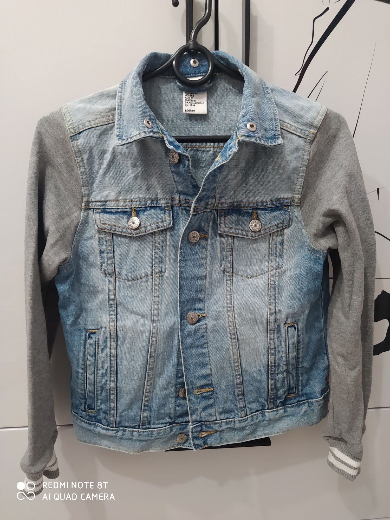 Kurtka jeansowa z kapturem chłopiec H&M 146