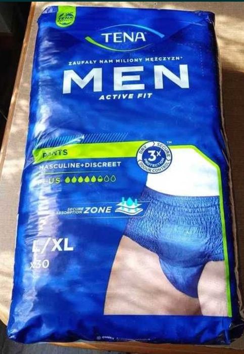 Pieluchomajtki dla dorosłych Tena Men rozmiar L/XL 90 szt.
Na innych m