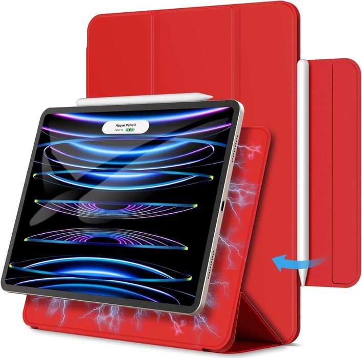 JETech iPad Air 5 / Air 4 / Pro 11'' Etui magnetyczne Pencil czerwone