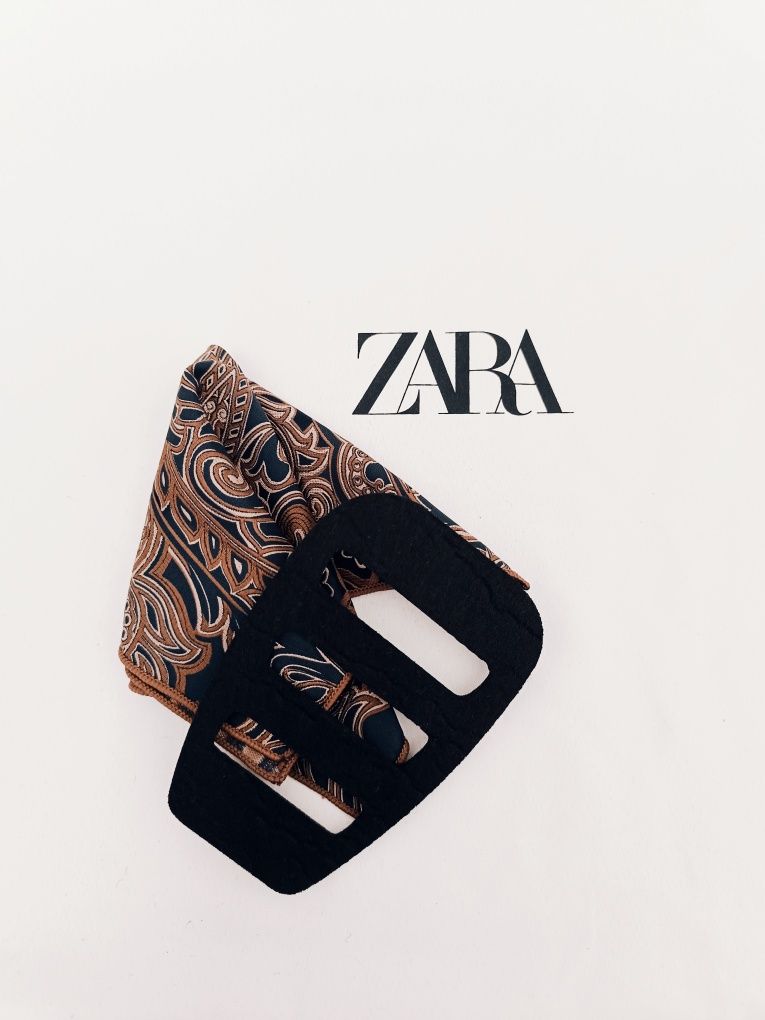 Poszetka męska w Barokowy motyw z tkaniny Jedwabnej Zara Accessories