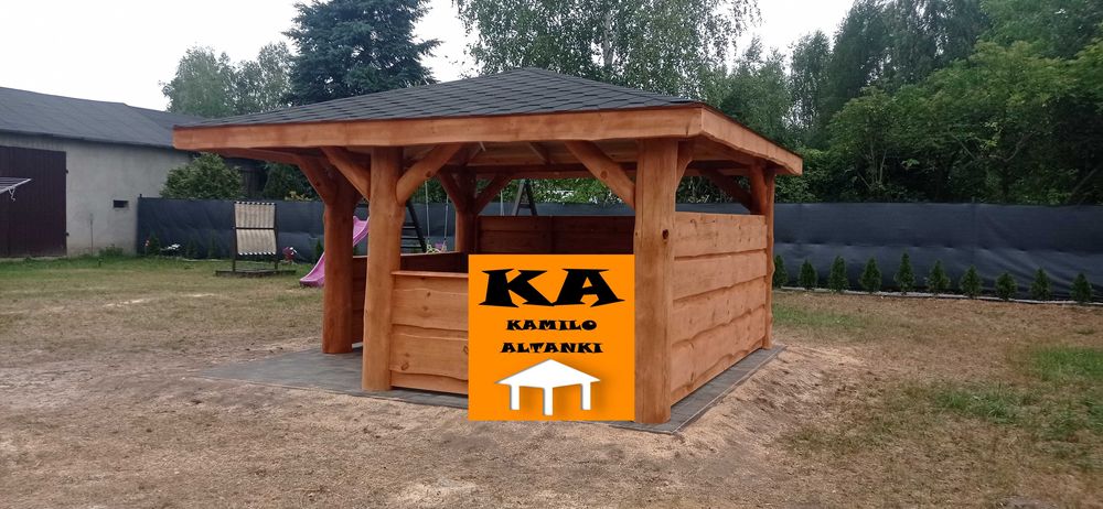 Altana ogrodowa na grubym balu