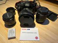 Zestaw Canon 600D EF 50mm f/1.8, Sigma 17-50 f/2.8 EX HSM, EFS 18-55mm