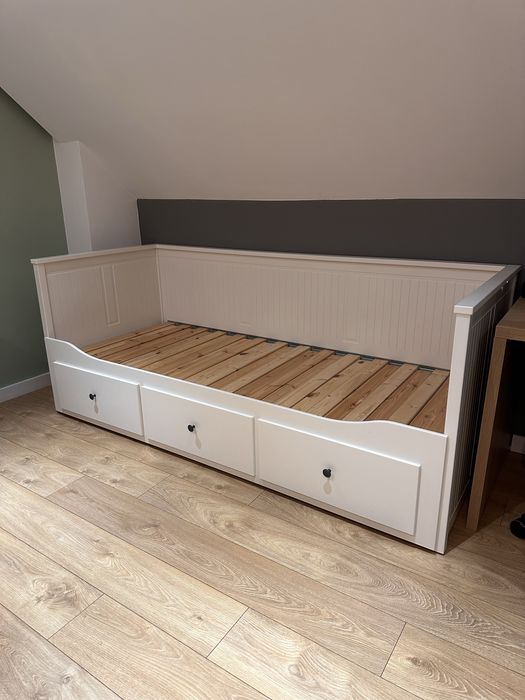 Lozko Hemnes Ikea biale szuflady rozkladane 200x160