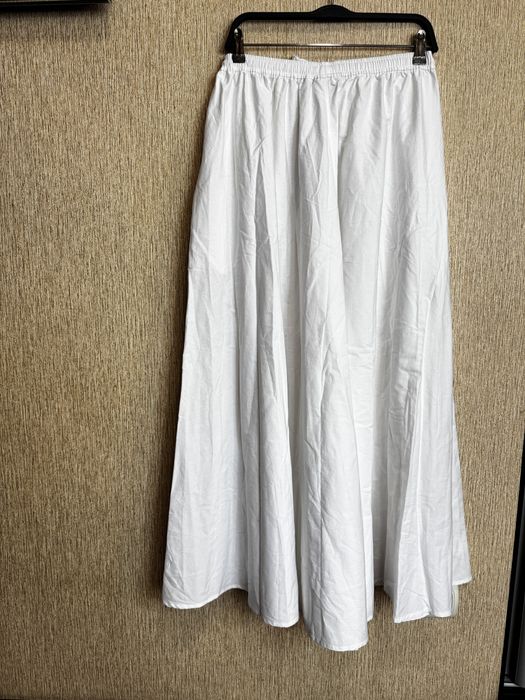 біла спідниця з  карманами , резинкою, завʼязками в поясі weekday