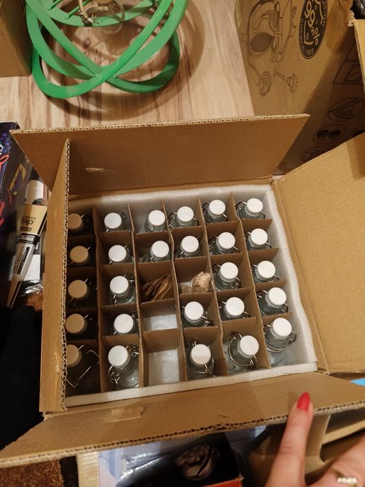 Mini butelki szklane o pojemności 60 ml, z zamknięciem pałąkowym 26st.