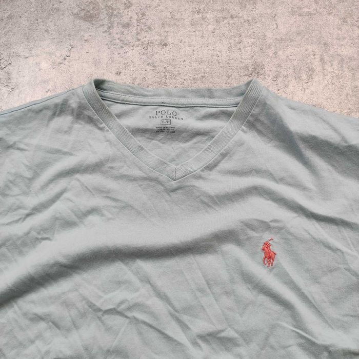MĘSKA Koszulka Bawełna PREMIUM V Kołnierzyk Morska Polo Ralph Lauren