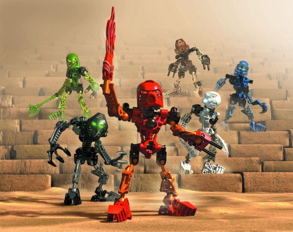 Повна колекція з 6 біоніклів TOA MATA Bionicles, 2001 рік (LEGO)