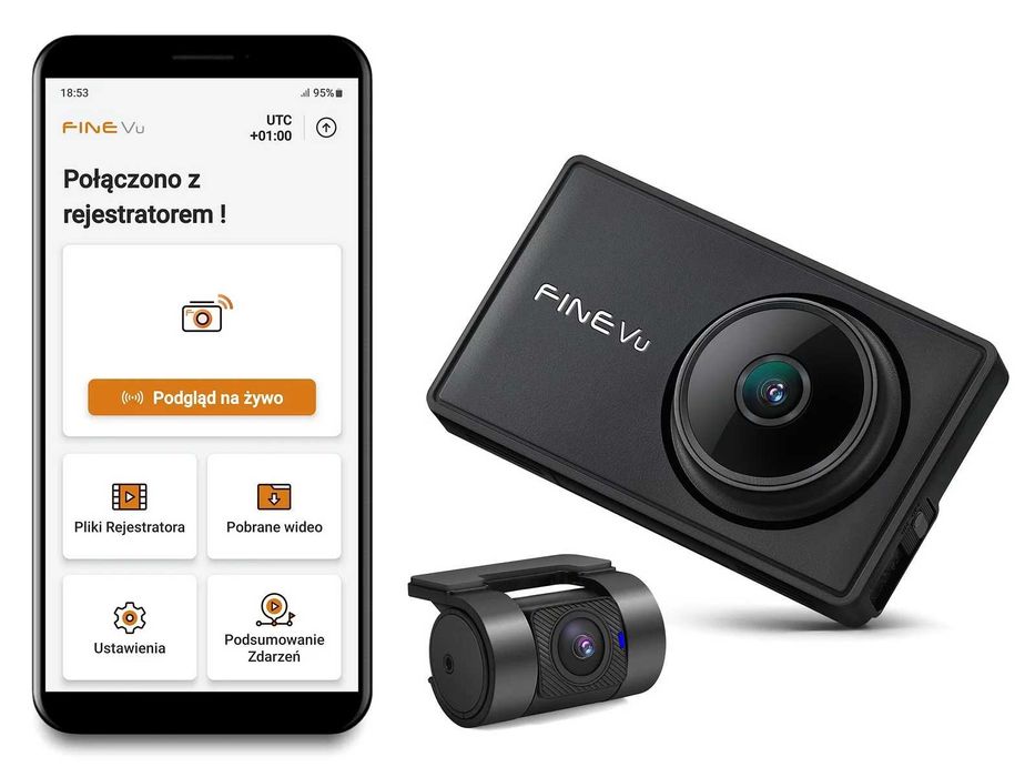 FineVu GX7000 WiFi - rejestrator QHD+FHD GPS radary 128 GB Czytelny ek